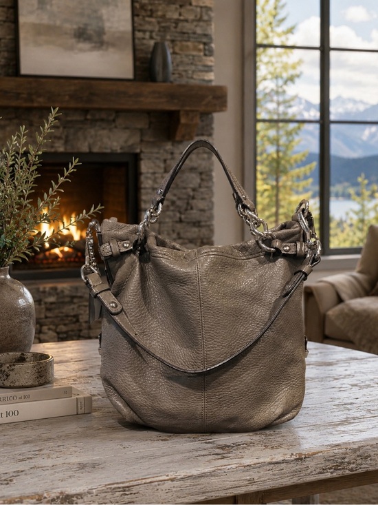 Coach Handbags - Coach Brooke 2009  Hobo Pebbled Leather Shoulder Bag in Taupe Gray